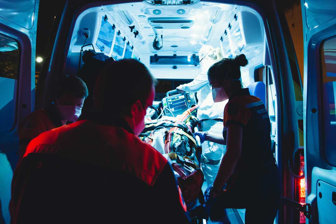 interior de una ambulancia